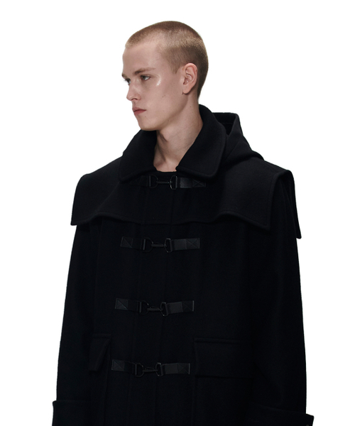 THE BALLON(ザバロン)の「DUFFLE HOOD COAT - BLACK(チェスターコート・メンズ・その他・LARGE/MEDIUM)」の4枚目の写真