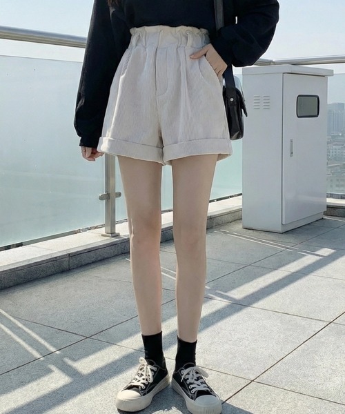cammie(キャミー)の「コーデュロイショートパンツ(その他パンツ・レディース・ブラウン/アイボリー/ブラック・M/L)」の6枚目の写真
