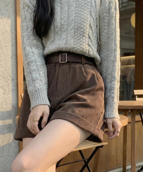 cammie(キャミー)の「コーデュロイショートパンツ(その他パンツ・レディース・ブラウン/アイボリー/ブラック・M/L)」の12枚目の写真