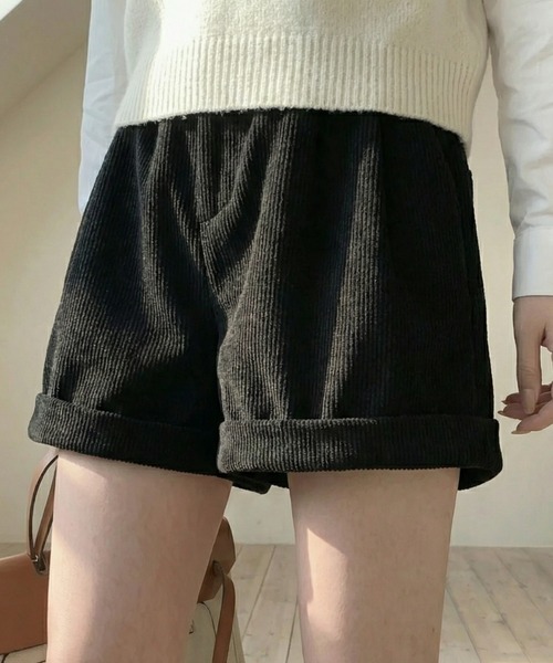 cammie(キャミー)の「コーデュロイショートパンツ(その他パンツ・レディース・ブラウン/アイボリー/ブラック・M/L)」の8枚目の写真