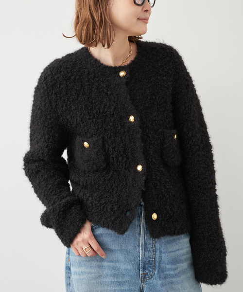 Deuxieme Classe（ドゥーズィエムクラス）の「*Knit ジャケット（その他アウター・レディース・ブラック・FREE）」の2枚目の写真