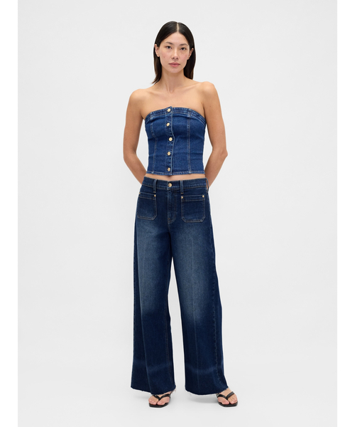 GAP（ギャップ）の「ハイライズ ストライドワイドデニム（デニムパンツ・レディース・インディゴブルー・23/24/25/26/27/28/30/29）」の2枚目の写真