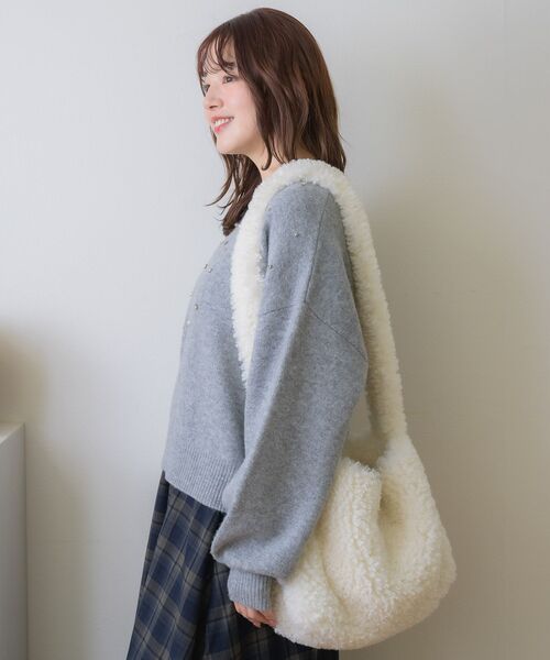 RETRO GIRL（レトロガール）の「もこもこショルダーバッグ（ショルダーバッグ・レディース・ブラウン/オフホワイト/ブラック系その他・ONE SIZE）」の7枚目の写真