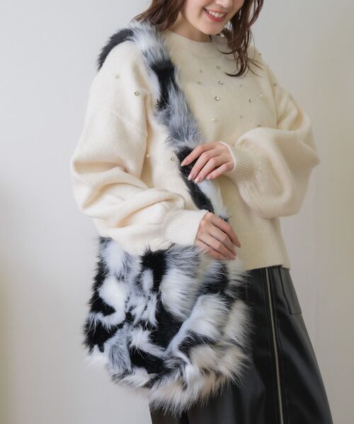 RETRO GIRL（レトロガール）の「もこもこショルダーバッグ（ショルダーバッグ・レディース・ブラウン/オフホワイト/ブラック系その他・ONE SIZE）」の12枚目の写真