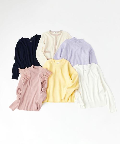 index(インデックス)の「フェザーバイカラークルーネックカーディガン【洗濯機OK】(カーディガン/ボレロ・レディース・ブラック系4/ホワイト系7/ベージュ系その他7/サックスブルー系4・36/38/40/42)」の19枚目の写真