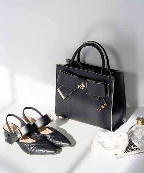 one after another NICE CLAUP（ワンアフターアナザーナイスクラップ）の「ビジューバックルキルティングミュール（パンプス・レディース・アイボリー/ブラック/ピンク・S/M/L）」の14枚目の写真