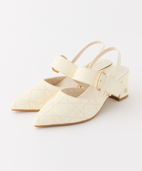 one after another NICE CLAUP（ワンアフターアナザーナイスクラップ）の「ビジューバックルキルティングミュール（パンプス・レディース・ブラック/アイボリー/ピンク・S/L/M）」の17枚目の写真