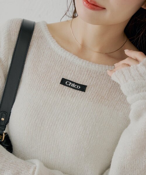 Chico（チコ）の「ラメシアーコンパクトニット（ニット/セーター・レディース・ベージュ/アイボリー/ブラック/ピンク・FREE）」の13枚目の写真