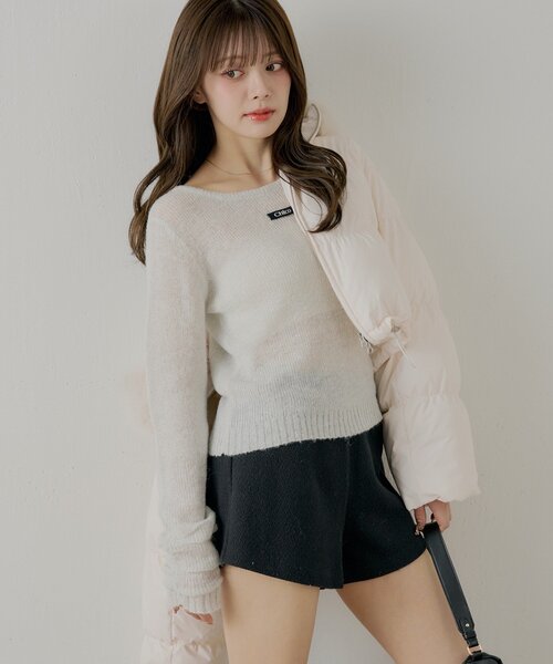 Chico（チコ）の「ラメシアーコンパクトニット（ニット/セーター・レディース・ベージュ/アイボリー/ブラック/ピンク・FREE）」の18枚目の写真