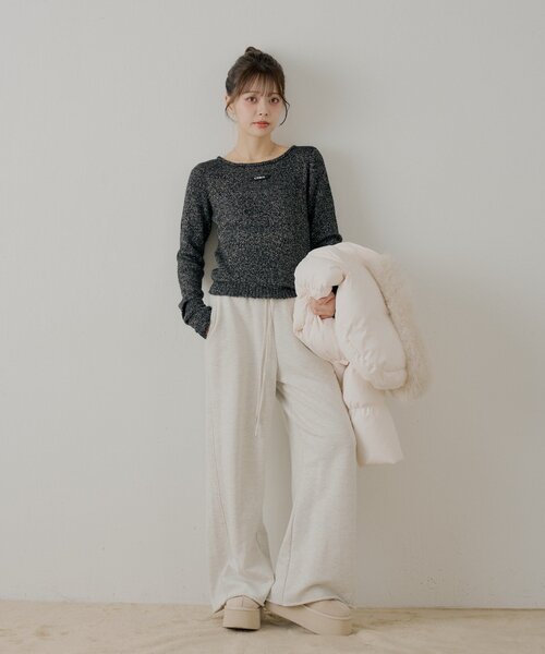 Chico（チコ）の「ラメシアーコンパクトニット（ニット/セーター・レディース・ベージュ/アイボリー/ブラック/ピンク・FREE）」の21枚目の写真