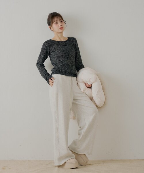 Chico（チコ）の「ラメシアーコンパクトニット（ニット/セーター・レディース・ベージュ/アイボリー/ブラック/ピンク・FREE）」の22枚目の写真