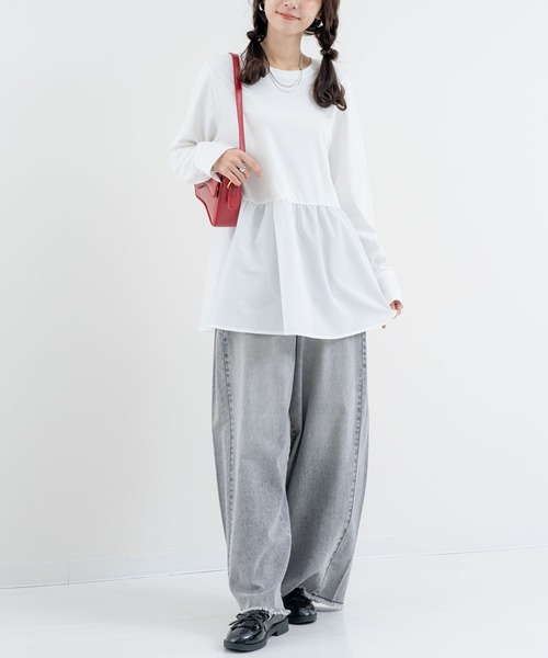 ANNA LUNA(アンナルナ)の「【ANNA LUNA】 大人フェミニン な 布帛切替 ペプラム トップス(Tシャツ/カットソー・レディース・ホワイト系その他/オフホワイト・MEDIUM)」の15枚目の写真