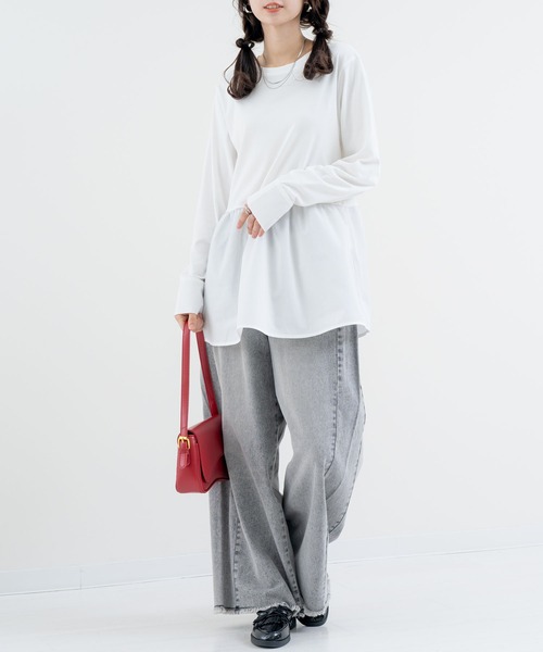 ANNA LUNA(アンナルナ)の「【ANNA LUNA】 大人フェミニン な 布帛切替 ペプラム トップス(Tシャツ/カットソー・レディース・ホワイト系その他/オフホワイト・MEDIUM)」の7枚目の写真