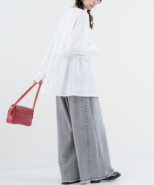 ANNA LUNA(アンナルナ)の「【ANNA LUNA】 大人フェミニン な 布帛切替 ペプラム トップス(Tシャツ/カットソー・レディース・ホワイト系その他/オフホワイト・MEDIUM)」の10枚目の写真