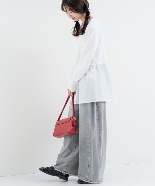 ANNA LUNA(アンナルナ)の「【ANNA LUNA】 大人フェミニン な 布帛切替 ペプラム トップス(Tシャツ/カットソー・レディース・ホワイト系その他/オフホワイト・MEDIUM)」の9枚目の写真