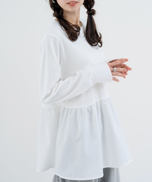 ANNA LUNA(アンナルナ)の「【ANNA LUNA】 大人フェミニン な 布帛切替 ペプラム トップス(Tシャツ/カットソー・レディース・ホワイト系その他/オフホワイト・MEDIUM)」の6枚目の写真