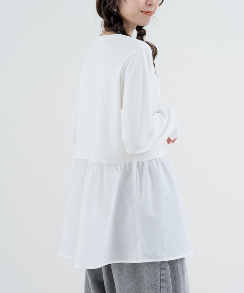 ANNA LUNA(アンナルナ)の「【ANNA LUNA】 大人フェミニン な 布帛切替 ペプラム トップス(Tシャツ/カットソー・レディース・ホワイト系その他/オフホワイト・MEDIUM)」の11枚目の写真
