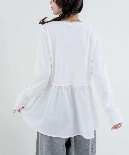 ANNA LUNA(アンナルナ)の「【ANNA LUNA】 大人フェミニン な 布帛切替 ペプラム トップス(Tシャツ/カットソー・レディース・ホワイト系その他/オフホワイト・MEDIUM)」の12枚目の写真