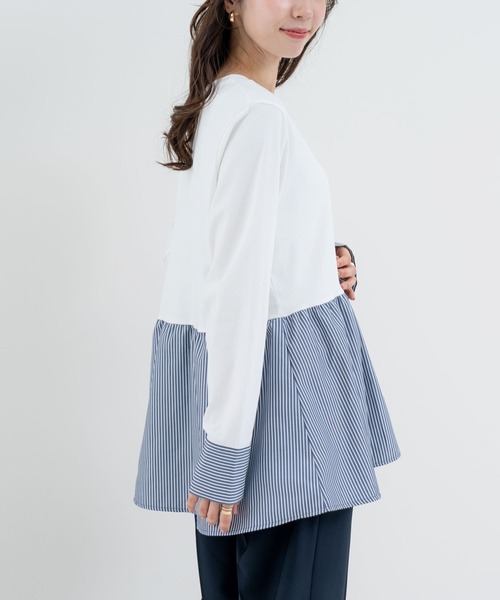 ANNA LUNA(アンナルナ)の「【ANNA LUNA】 大人フェミニン な 布帛切替 ペプラム トップス(Tシャツ/カットソー・レディース・ホワイト系その他/オフホワイト・MEDIUM)」の3枚目の写真