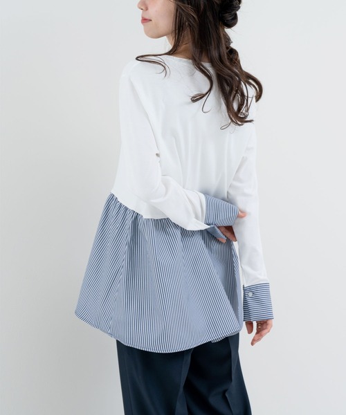 ANNA LUNA(アンナルナ)の「【ANNA LUNA】 大人フェミニン な 布帛切替 ペプラム トップス(Tシャツ/カットソー・レディース・ホワイト系その他/オフホワイト・MEDIUM)」の4枚目の写真