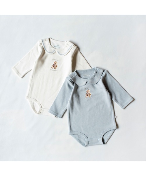 DADWAY(ダッドウェイ)の「mocmof ロイヤルベアボディスーツ(ロンパース・キッズ・アイボリー/サックスブルー・70/80)」の4枚目の写真