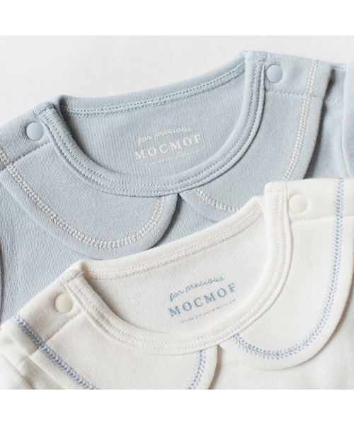 DADWAY(ダッドウェイ)の「mocmof ロイヤルベアボディスーツ(ロンパース・キッズ・アイボリー/サックスブルー・70/80)」の5枚目の写真
