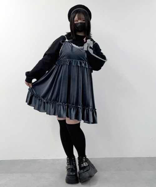Whinny(ホワイニー)の「Whinny/ディステニーシャイニングスターわんぴっぴ(ワンピース・レディース・グレー/ブルー/ブラック・FREE)」の4枚目の写真