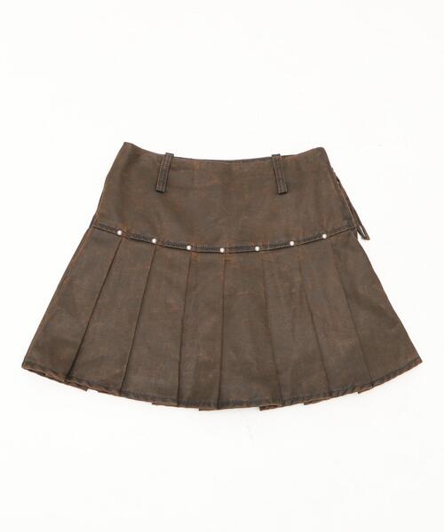 dispark（ディスパーク）の「DISPARK/【26年春夏新作】スタッズデザインプリーツスカパン（スカート・レディース・ブラウン/ブラック・SMALL/MEDIUM）」の19枚目の写真
