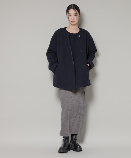 NANO universe（ナノユニバース）の「ノーカラーミドルコート（ノーカラーコート・レディース・ダークネイビー/ベージュ/グレー系その他4・FREE）」の10枚目の写真