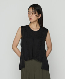 Gabardine K.T | ハイグレードラミー シアー×ラメレースベスト(ベスト)