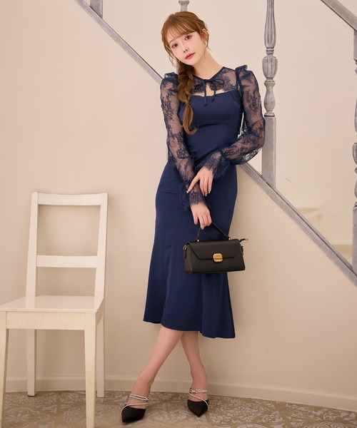 sugar nine(シュガーナイン)の「【ワンピース】レースボレロセットマーメイドキャミワンピース(ワンピース・レディース・ネイビー・LARGE/MEDIUM/SMALL)」の8枚目の写真