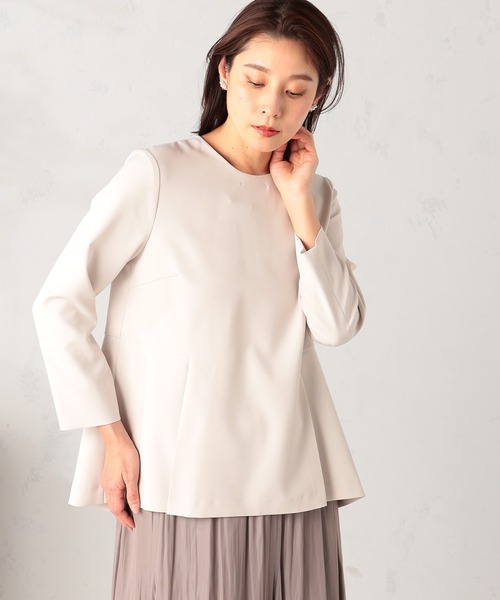 GALLORIA(ギャローリア)の「【洗濯機で洗える】襟レースブラウス(シャツ/ブラウス・レディース・ネイビー/ライトベージュ・L/LL/M/S)」の6枚目の写真