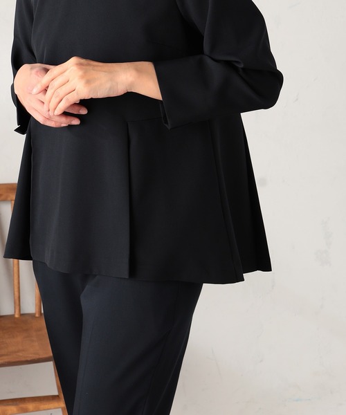 GALLORIA(ギャローリア)の「【洗濯機で洗える】襟レースブラウス(シャツ/ブラウス・レディース・ネイビー/ライトベージュ・L/LL/M/S)」の9枚目の写真