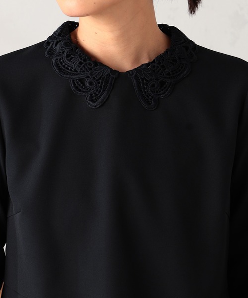 GALLORIA(ギャローリア)の「【洗濯機で洗える】襟レースブラウス(シャツ/ブラウス・レディース・ネイビー/ライトベージュ・L/LL/M/S)」の10枚目の写真