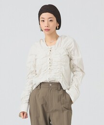 Ray BEAMS | ストライプ シャーリング Vネック ブラウス(シャツ/ブラウス)