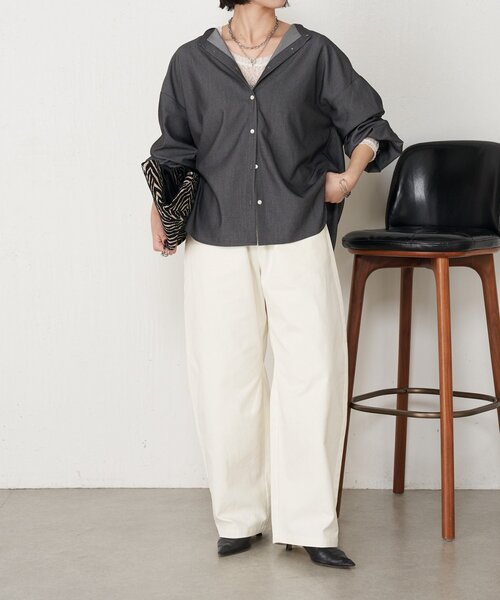 Jena espace merveilleux(ジェナ エスパスメルヴェイユ)の「【ラクして美脚】メンカーブイージーパンツ(その他パンツ・レディース・チャコールグレー/アイボリー/ベージュ・FREE)」の4枚目の写真