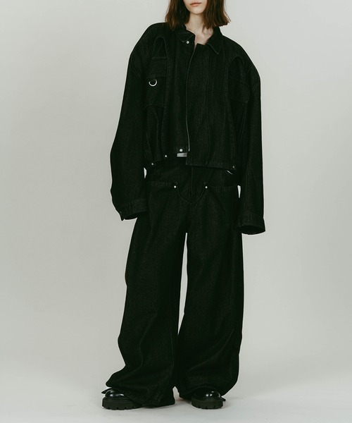 Knuth Marf(クヌースマーフ)の「【Knuth Marf】rounded pocket jacket(デニムジャケット・レディース・ブラック/グレイッシュベージュ・FREE)」の14枚目の写真