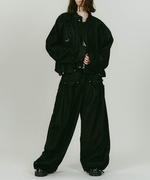 Knuth Marf(クヌースマーフ)の「【Knuth Marf】rounded pocket jacket(デニムジャケット・レディース・ブラック/グレイッシュベージュ・FREE)」の15枚目の写真