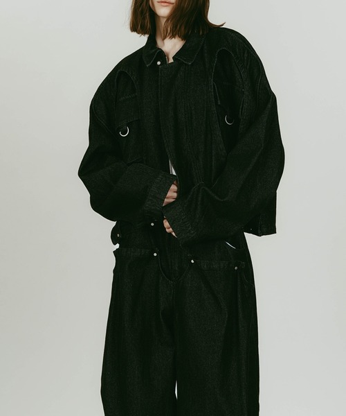 Knuth Marf(クヌースマーフ)の「【Knuth Marf】rounded pocket jacket(デニムジャケット・レディース・ブラック/グレイッシュベージュ・FREE)」の8枚目の写真