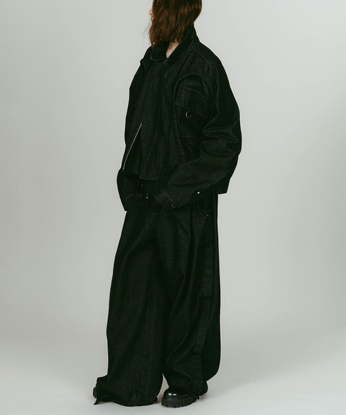 Knuth Marf(クヌースマーフ)の「【Knuth Marf】rounded pocket jacket(デニムジャケット・レディース・ブラック/グレイッシュベージュ・FREE)」の17枚目の写真