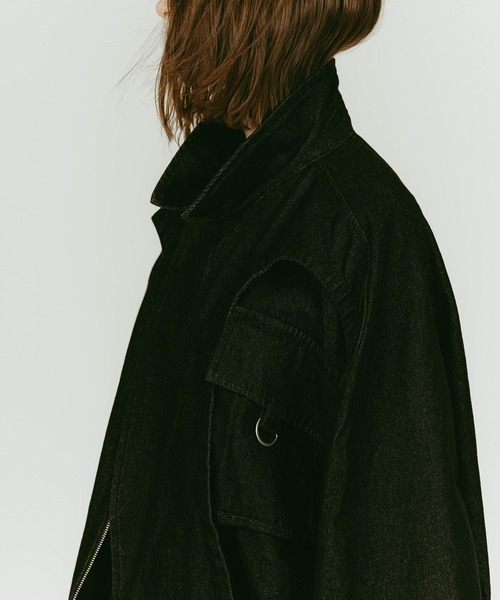 Knuth Marf(クヌースマーフ)の「【Knuth Marf】rounded pocket jacket(デニムジャケット・レディース・ブラック/グレイッシュベージュ・FREE)」の22枚目の写真