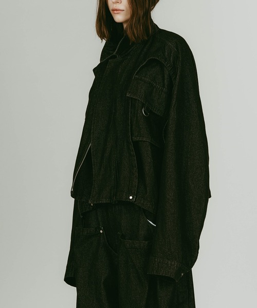 Knuth Marf(クヌースマーフ)の「【Knuth Marf】rounded pocket jacket(デニムジャケット・レディース・ブラック/グレイッシュベージュ・FREE)」の11枚目の写真