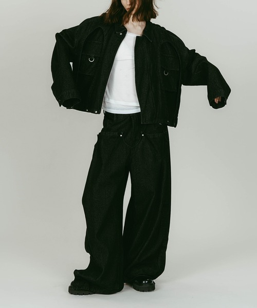 Knuth Marf(クヌースマーフ)の「【Knuth Marf】rounded pocket jacket(デニムジャケット・レディース・ブラック/グレイッシュベージュ・FREE)」の19枚目の写真