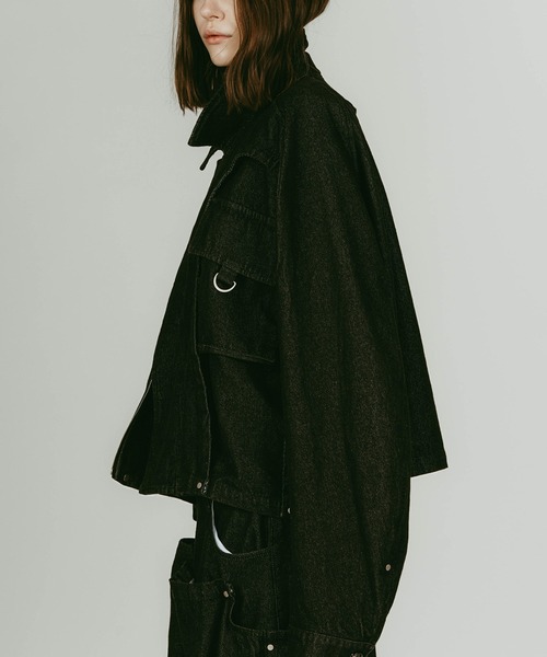 Knuth Marf(クヌースマーフ)の「【Knuth Marf】rounded pocket jacket(デニムジャケット・レディース・ブラック/グレイッシュベージュ・FREE)」の10枚目の写真
