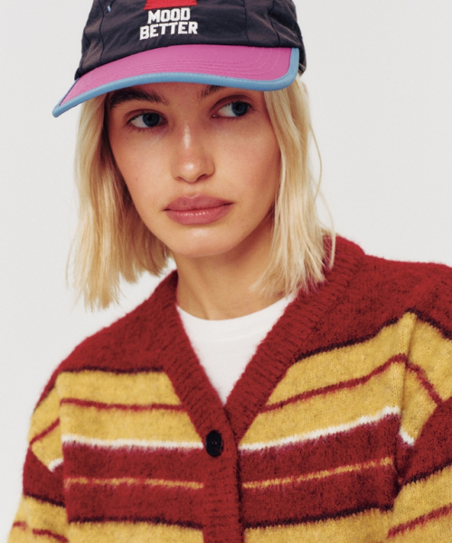 MOODBETTER(ムード ベター)の「HAIRY STRIPE KNIT CARDIGAN RED(カーディガン/ボレロ・レディース・その他・FREE)」の5枚目の写真