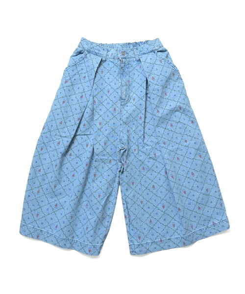 デニムオーバーサイズタックキュロットパンツ/おとな（その他パンツ