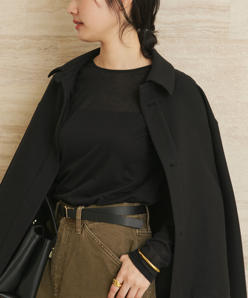 plage(プラージュ)の「《追加》CO NY Sheer ロンT(Tシャツ/カットソー・レディース・ブラック/ホワイト・FREE)」の2枚目の写真