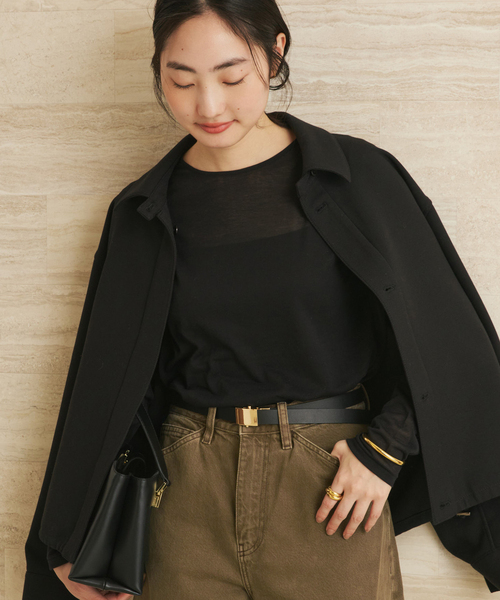 plage(プラージュ)の「《追加》CO NY Sheer ロンT(Tシャツ/カットソー・レディース・ブラック/ホワイト・FREE)」の8枚目の写真