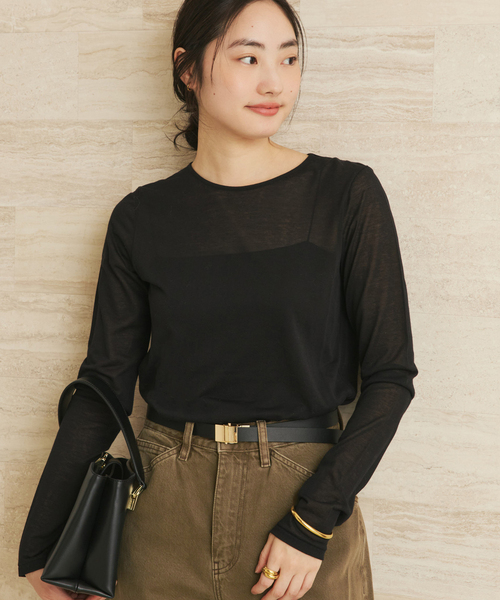 plage(プラージュ)の「《追加》CO NY Sheer ロンT(Tシャツ/カットソー・レディース・ブラック/ホワイト・FREE)」の9枚目の写真