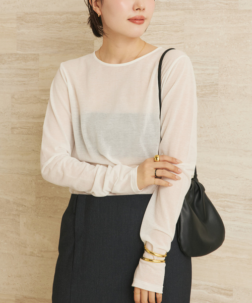 plage(プラージュ)の「《追加》CO NY Sheer ロンT(Tシャツ/カットソー・レディース・ブラック/ホワイト・FREE)」の14枚目の写真